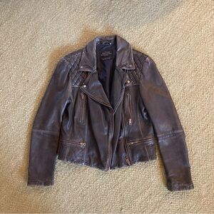 All Saints Cargo Biker Leather Jacket